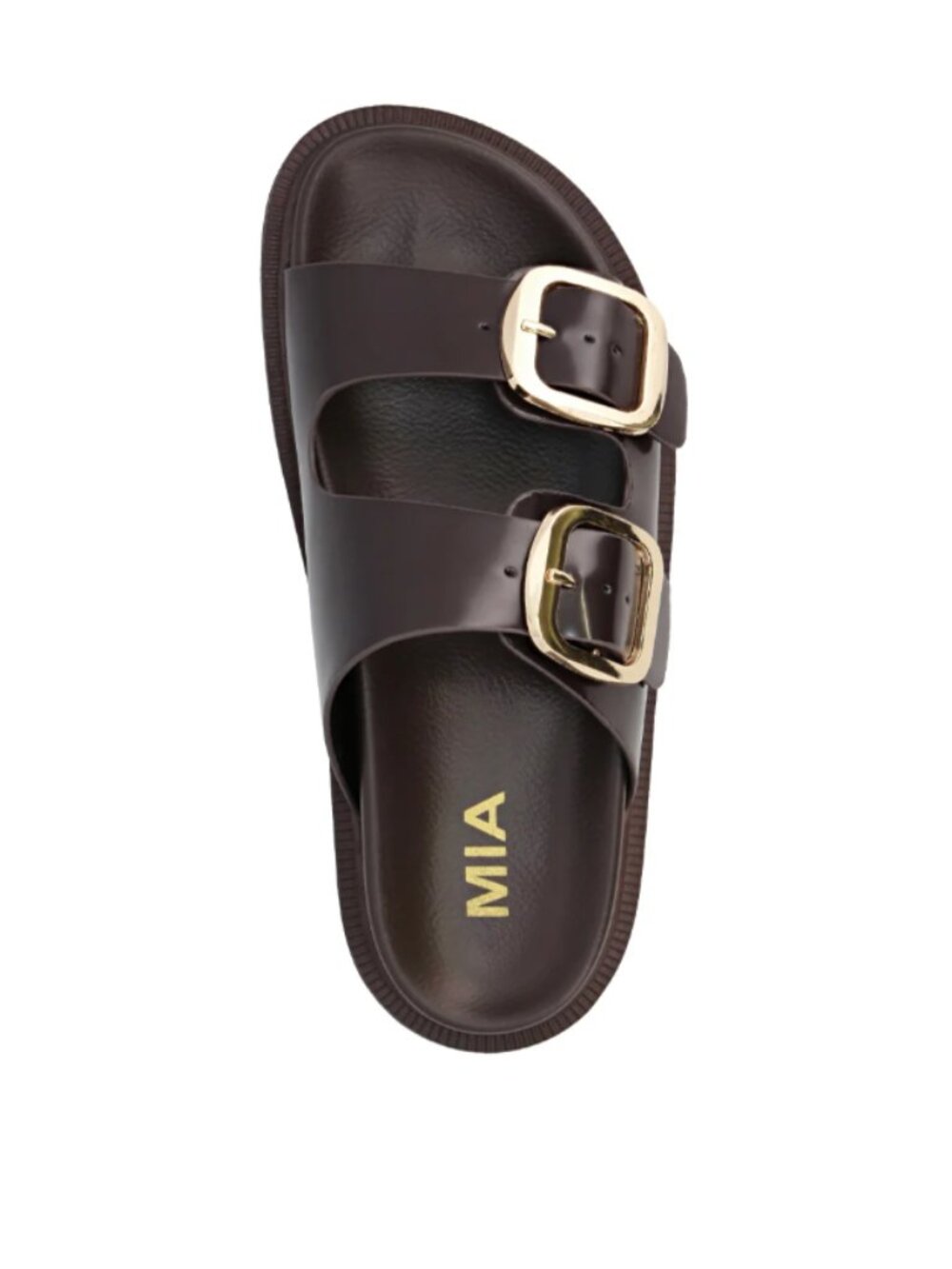 New! MIA Gen Double Buckle Slides, Women's Sandal Brown Coffee Size 8 - Picture 2 of 10